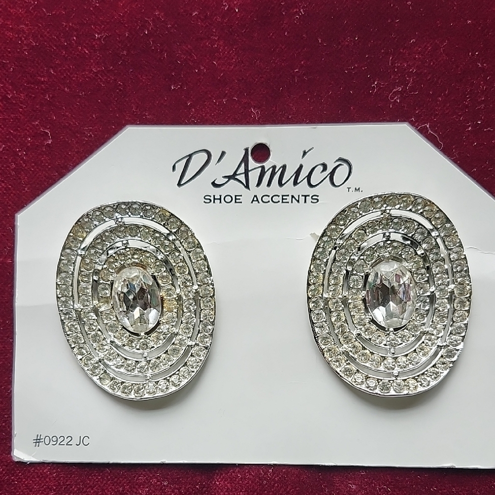 D'Amico Vintage Silver and Rhinestone shoe Clip